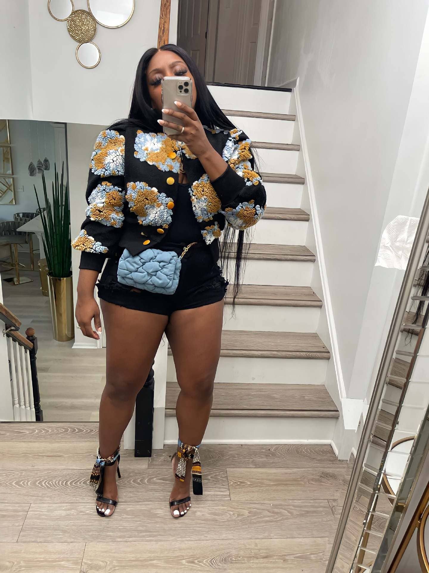 VINTAGE THREE-DIMENSIONAL FLOWER LOOSE CARDIGAN