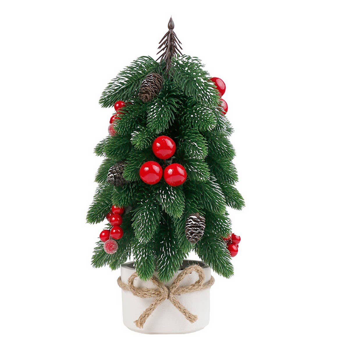 Mini Pinecone & Red Berry Christmas Table Decor_CWMM9888