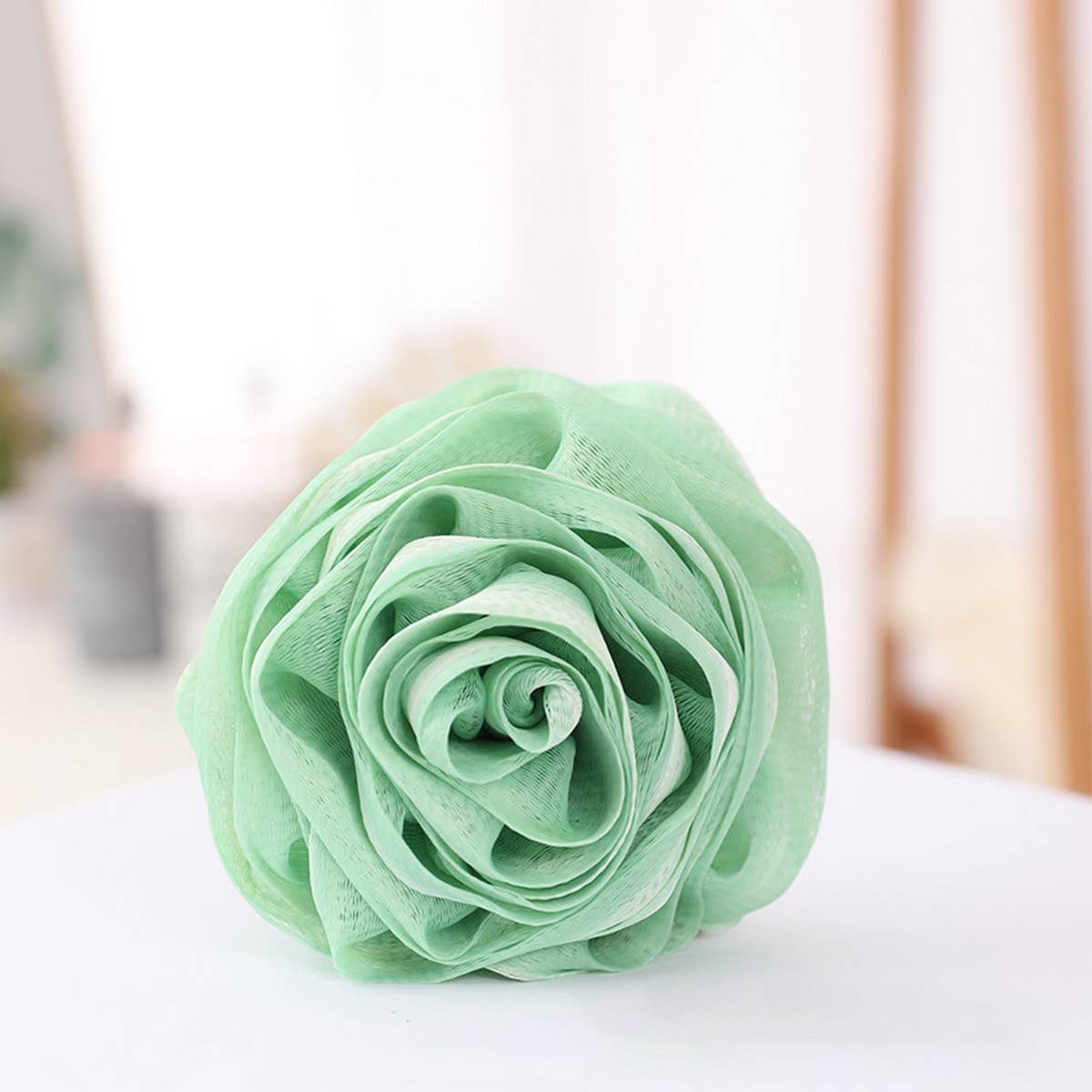 LARGE BATH FLOWER FOAMING NET TWO-COLOR BATH POUF