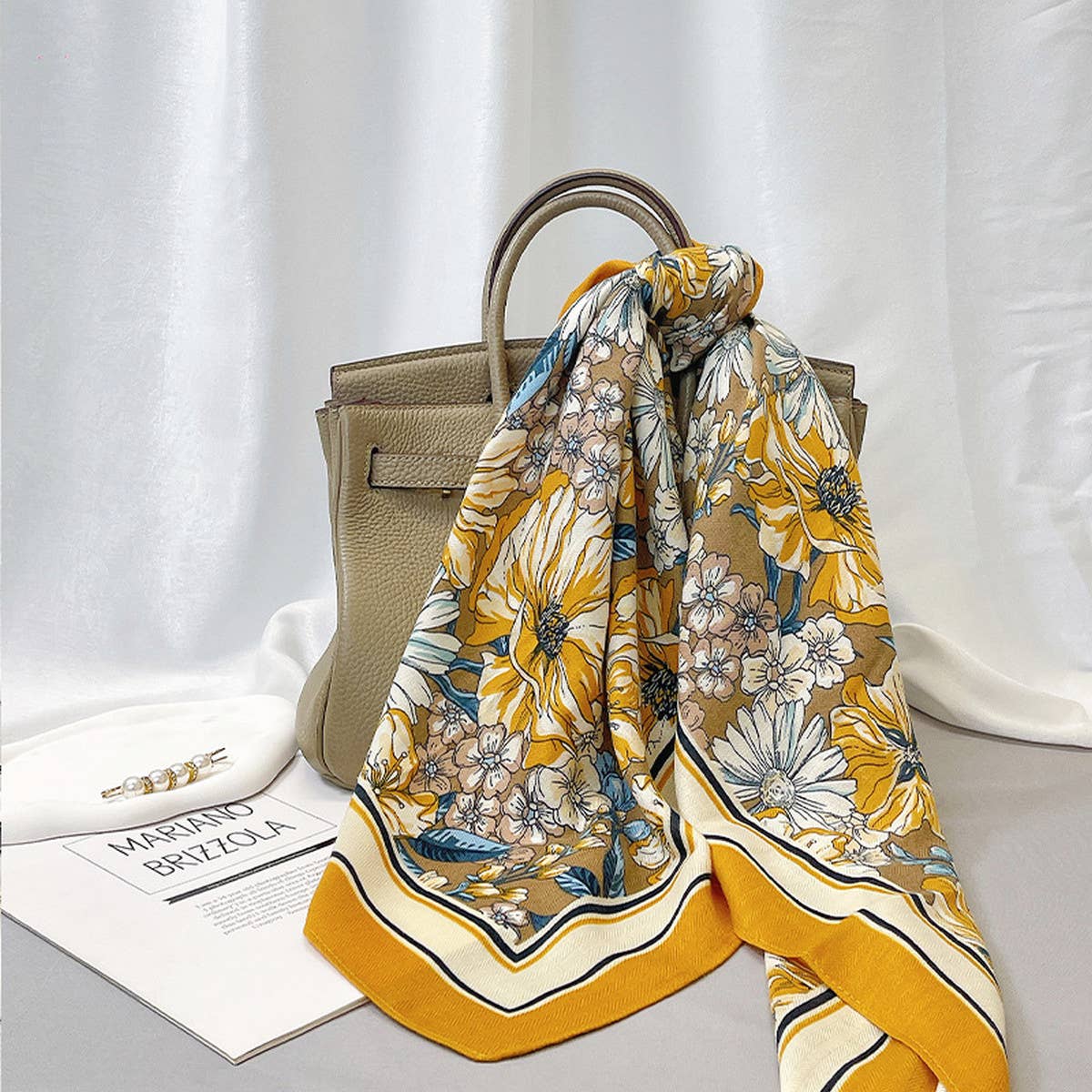 90cm Floral Velvet Wool Scarf Shawl for Winter_CWASC0892