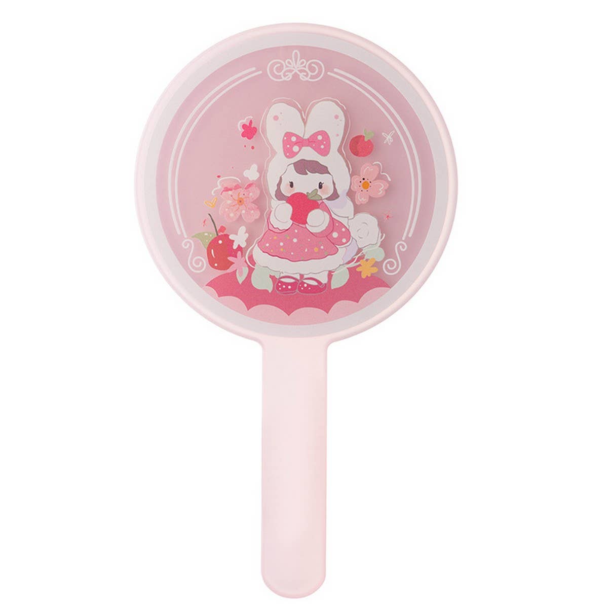CWMM6948_PORTABLE CARTOON PRINT GIRL HANDLE MIRROR