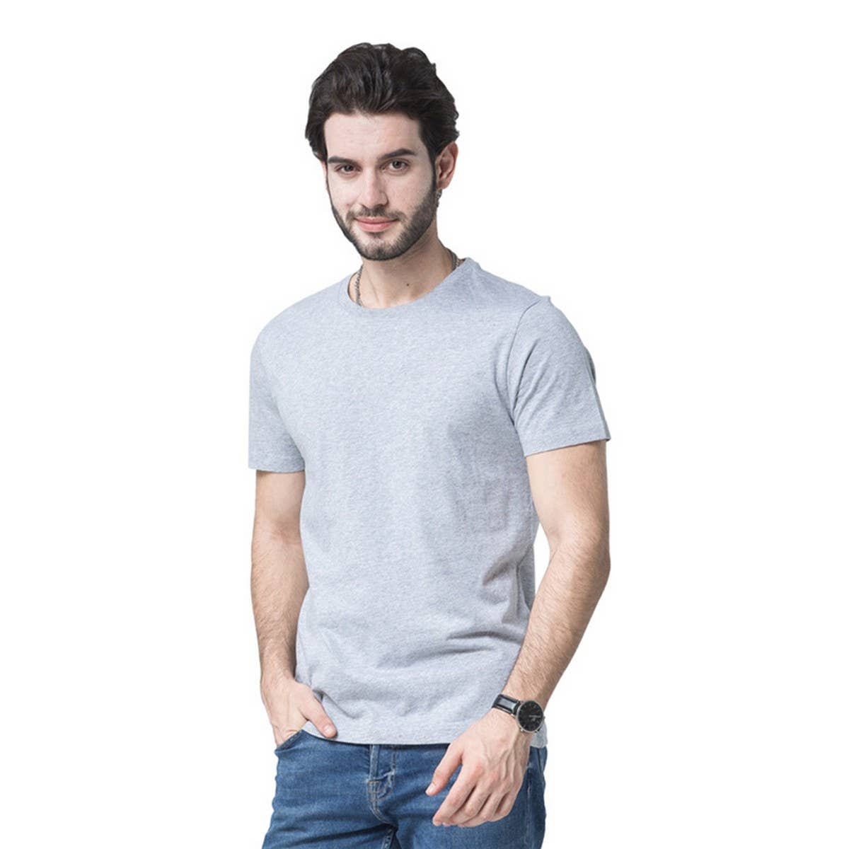 170g Slim Fit Cotton Crewneck Tee ??Unisex Basic Shirt