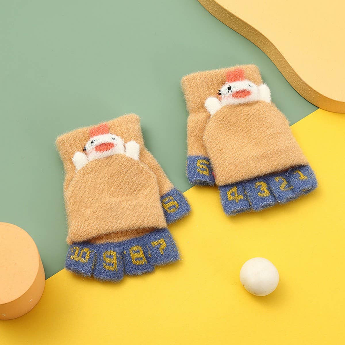 CHILDREN'S HALF-FINGER SKI WARM WINTER GLOVES_CWAG0165