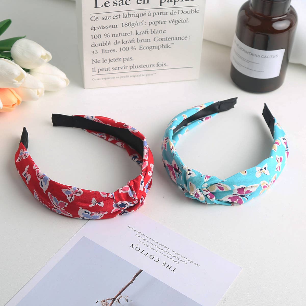 RETRO BUTTERFLY PRESSED WIDE BRIM HEADBAND_CWAHA1689