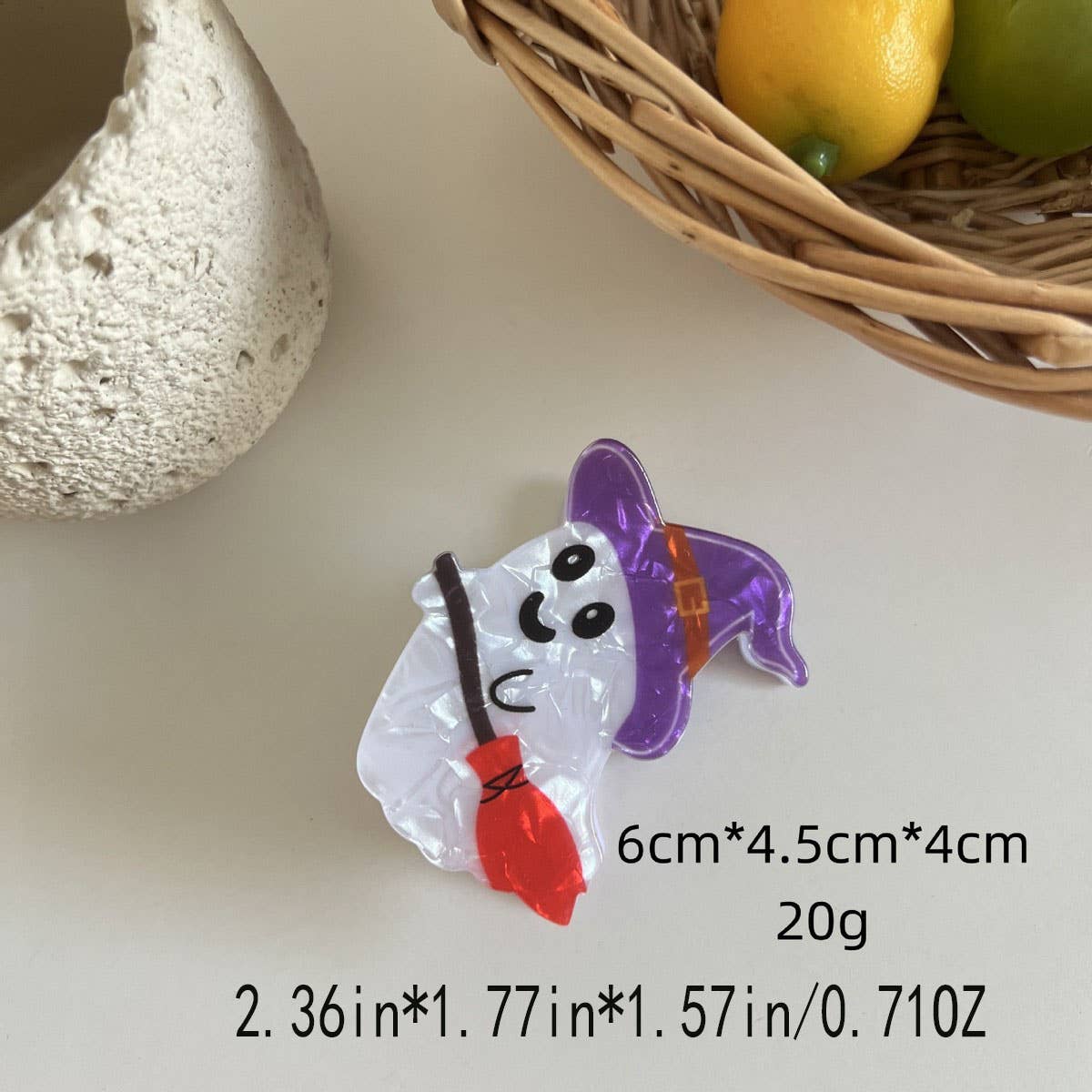 CWAHA07711_HALLOWEEN GHOST SKULL PUMPKIN CLAW CLIP