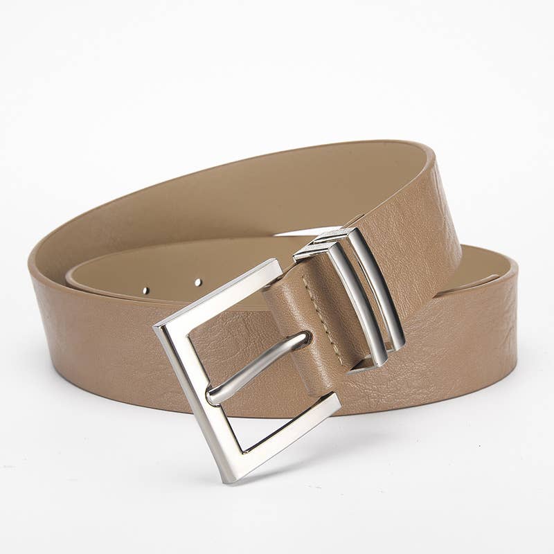 Versatile pink-buckle leopard print belt