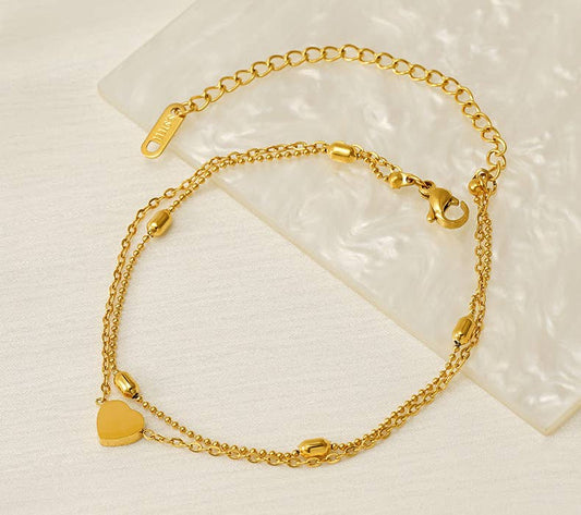18K SIMPLE FINE WOMEN'S STAINLESS STEEL ANKLET
