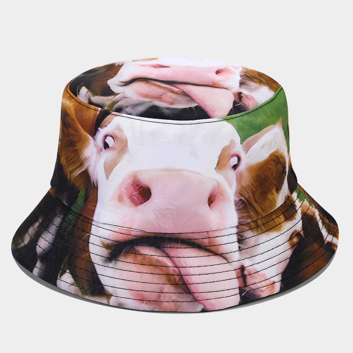 WOMEN SUN VISOR PRINTED DOUBLE-SIDED BUCKET HAT_CWAH1634