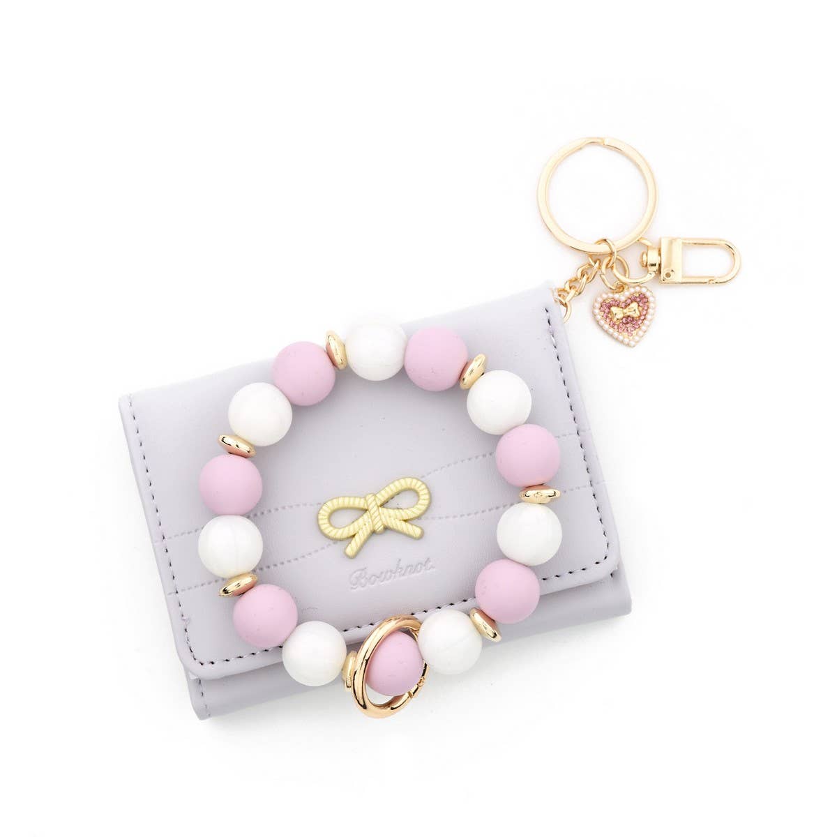 Butterfly Card Wallet with Heart & Bead Keychain_CWAB4969