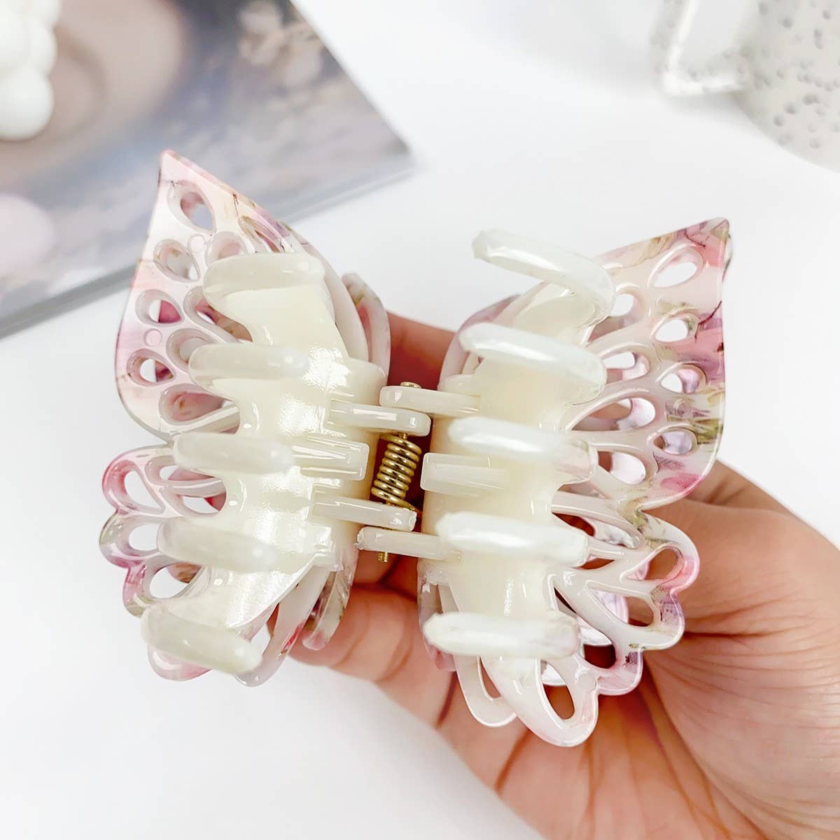 Ink Style Hollow Butterfly Hair Claw - Fairy Clip_CWAHA1582