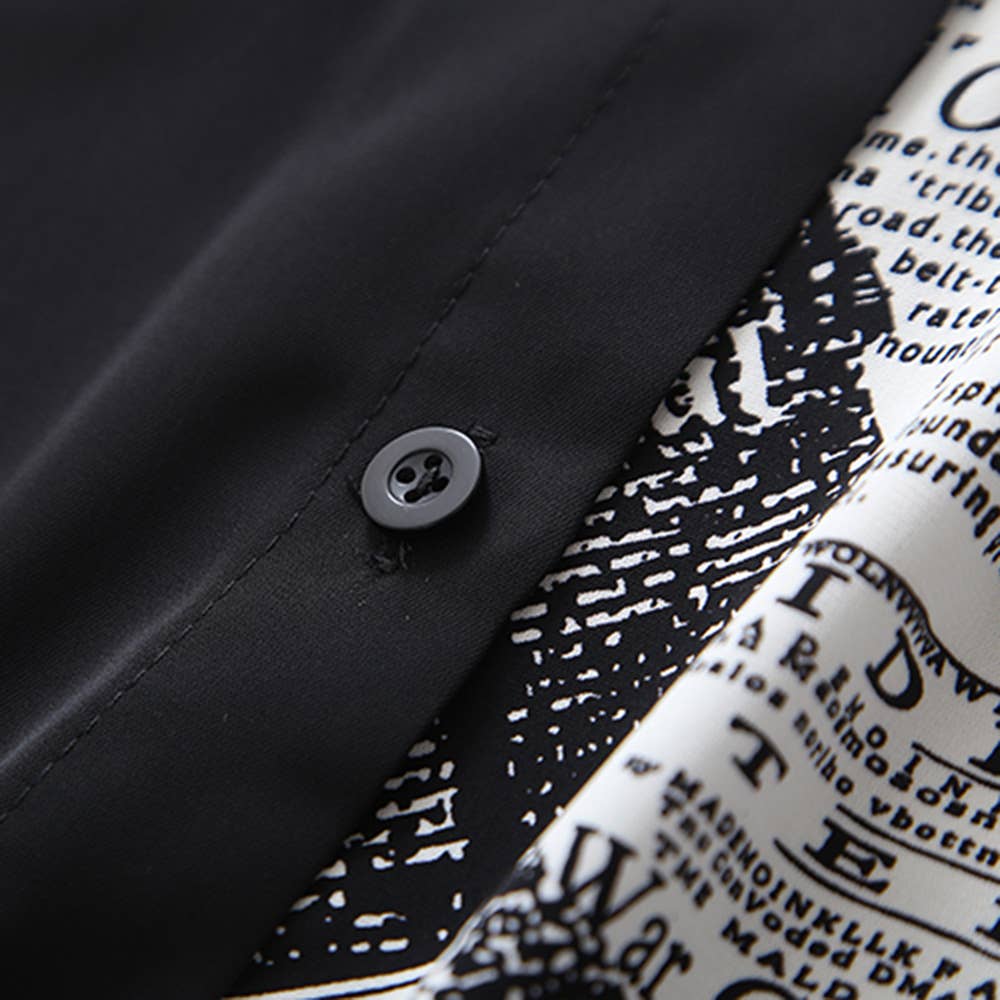 Vintage patchwork chiffon long-sleeved shirt