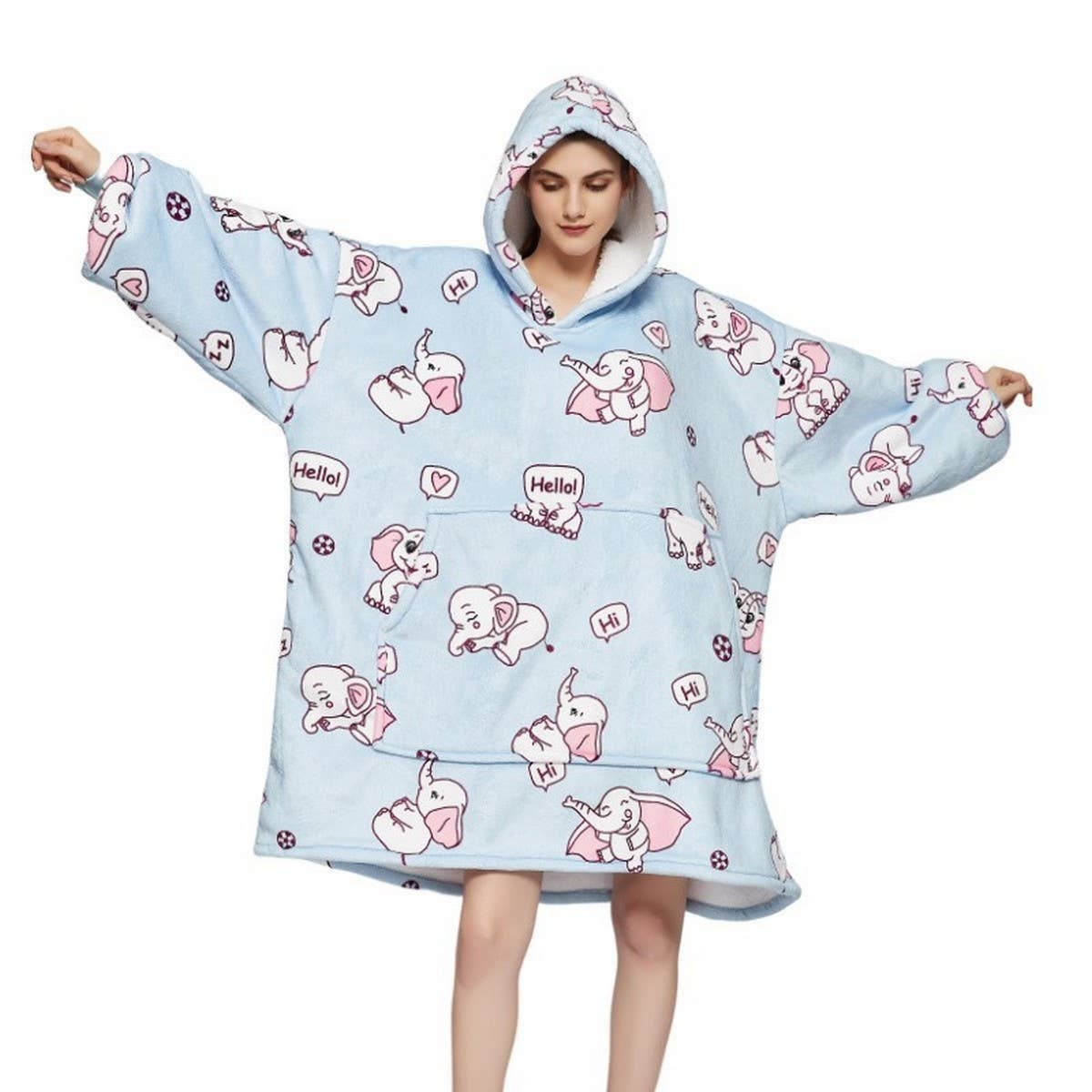 Oversized Cartoon Hoodie Blanket for Adults_CWMM8985
