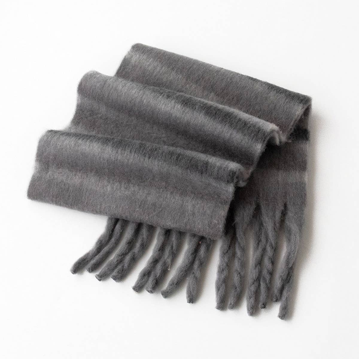 Plaid Fluffy Scarf - Warm Tassel Winter Wrap_CWASC0996