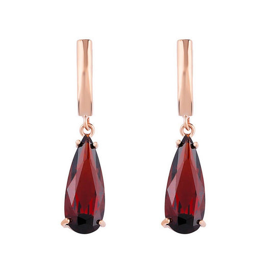 ZIRCON JEWELRY ROSE GOLD WATER DROP EARRINGS_CWAJE1017