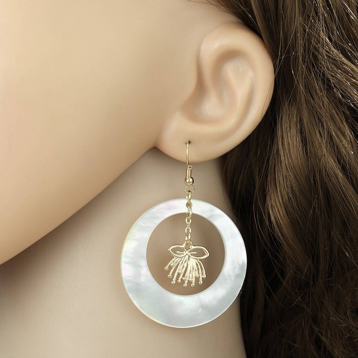 FASHION VINTAGE NATURAL WHITE SHELL EARRINGS_CWMM4281