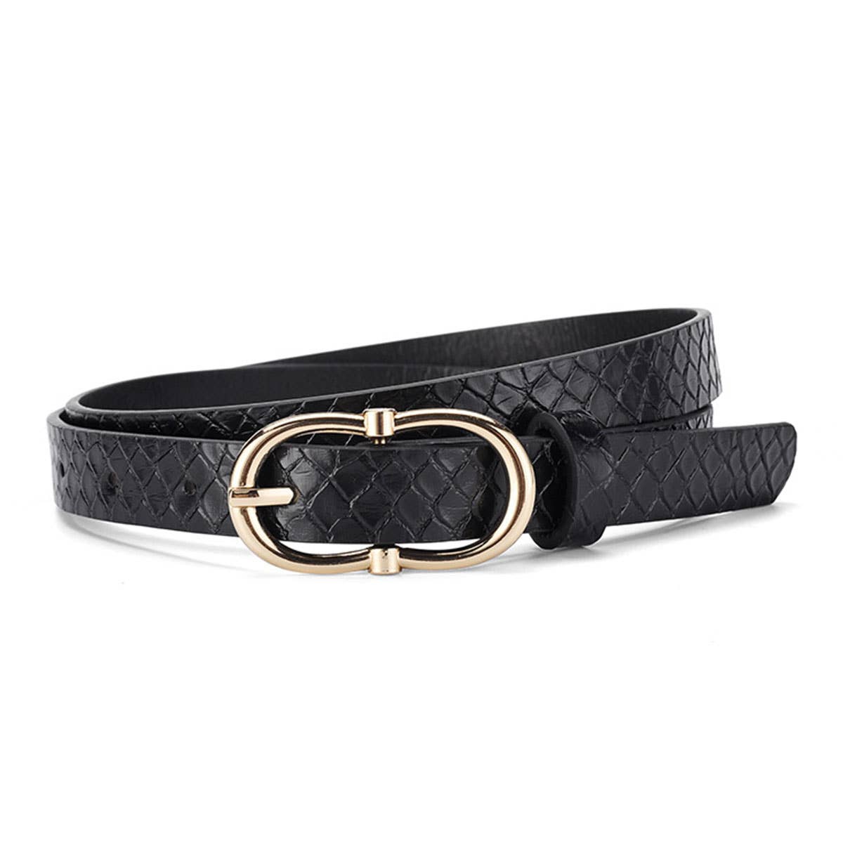 Personalized Snake-patterned metal buckle belt