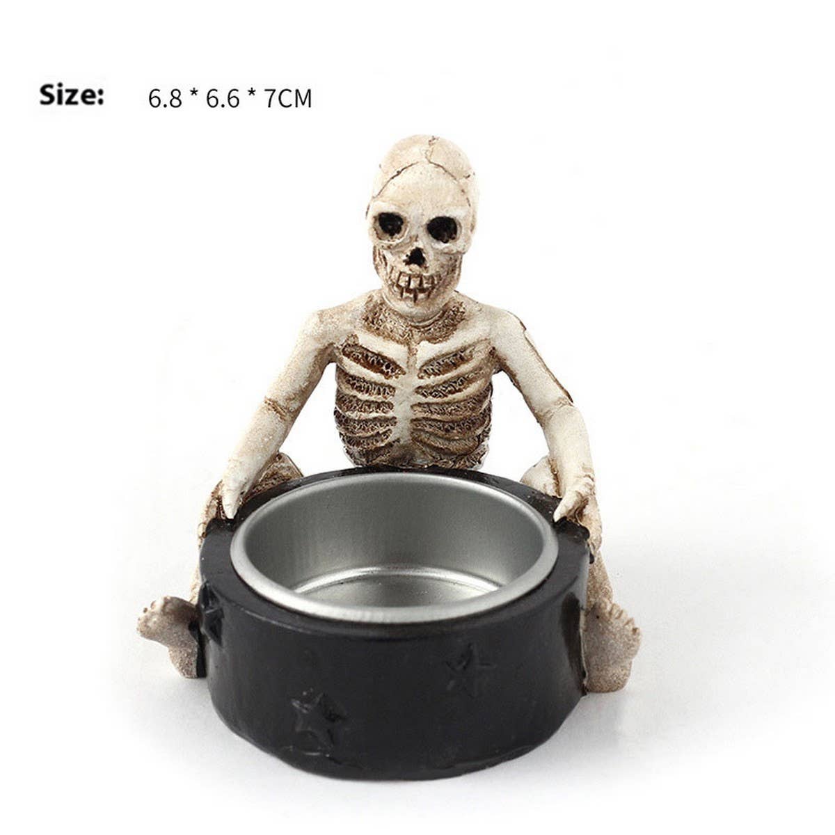 Halloween Witch Skull Candle Holder Decor_CWMM9877