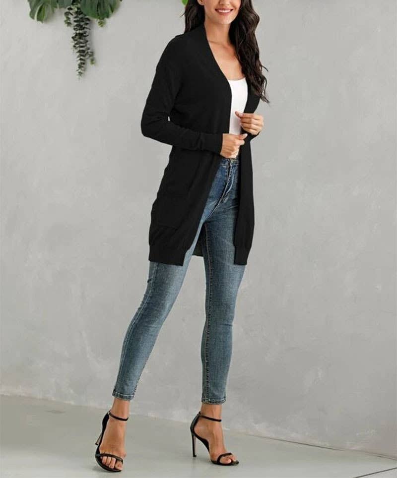 LONG SLEEVE KNITTED CARDIGAN CARDIGAN COAT WOMAN