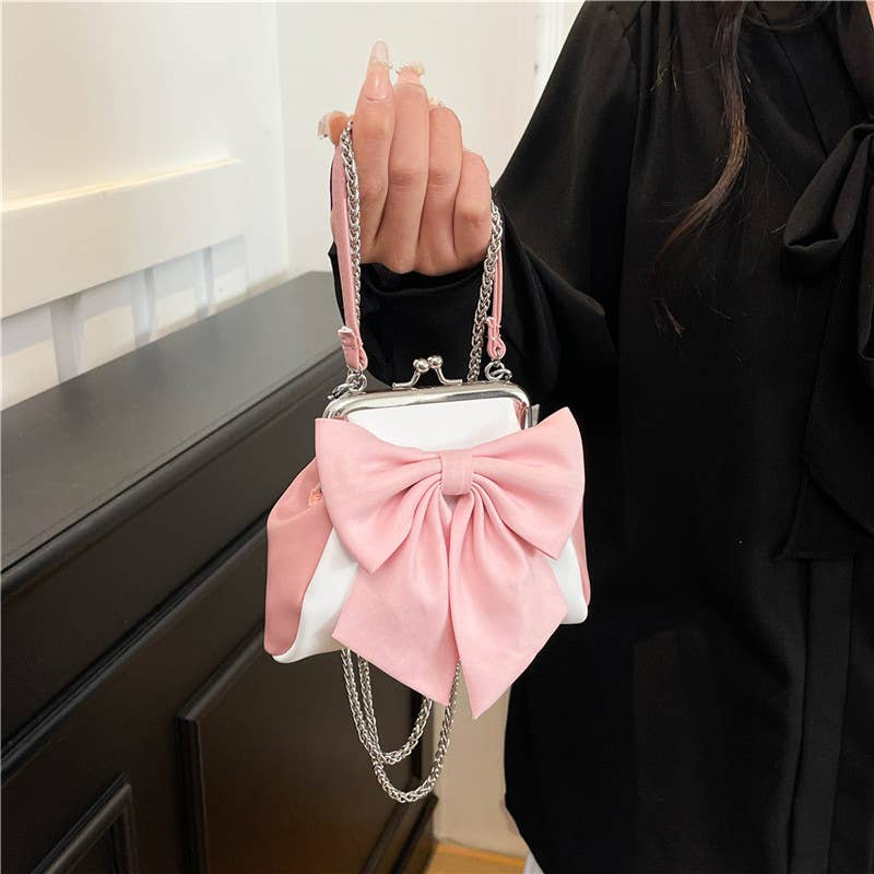 Bow tie stylish versatile clip-on crossbody bag