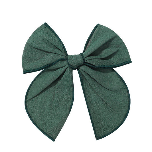 Vintage Plaid Bow Tail Hair Clip for Kids