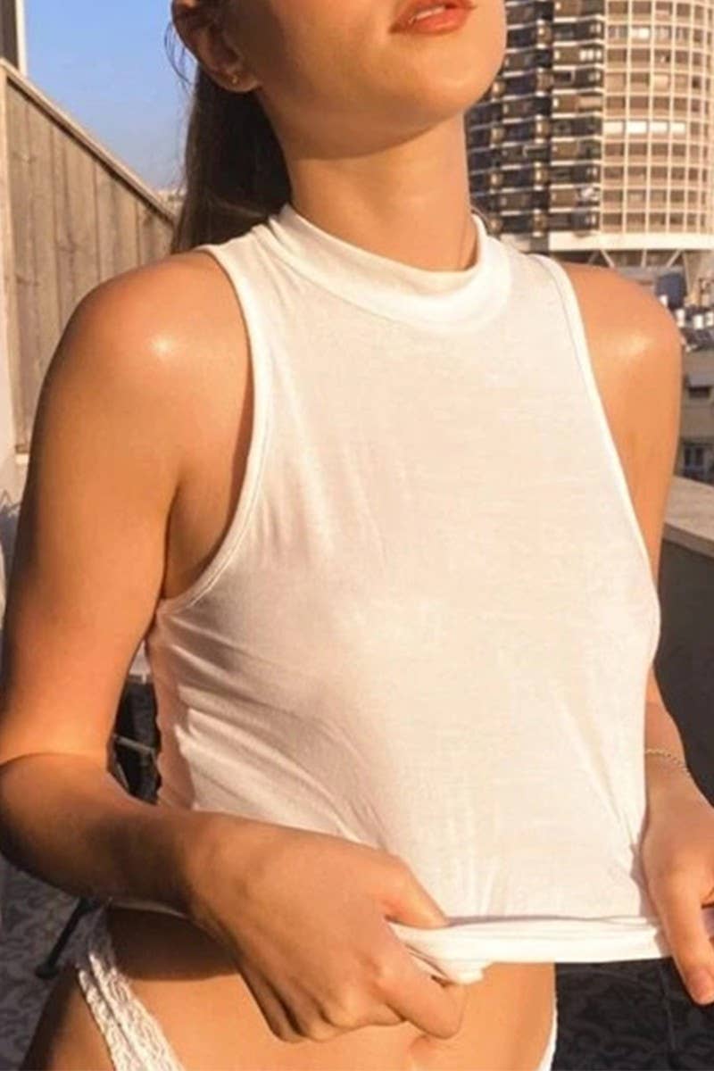 YOGA SPORTS INTERIOR LEEVELESS NAVEL TANKTOP_CWTTK0300