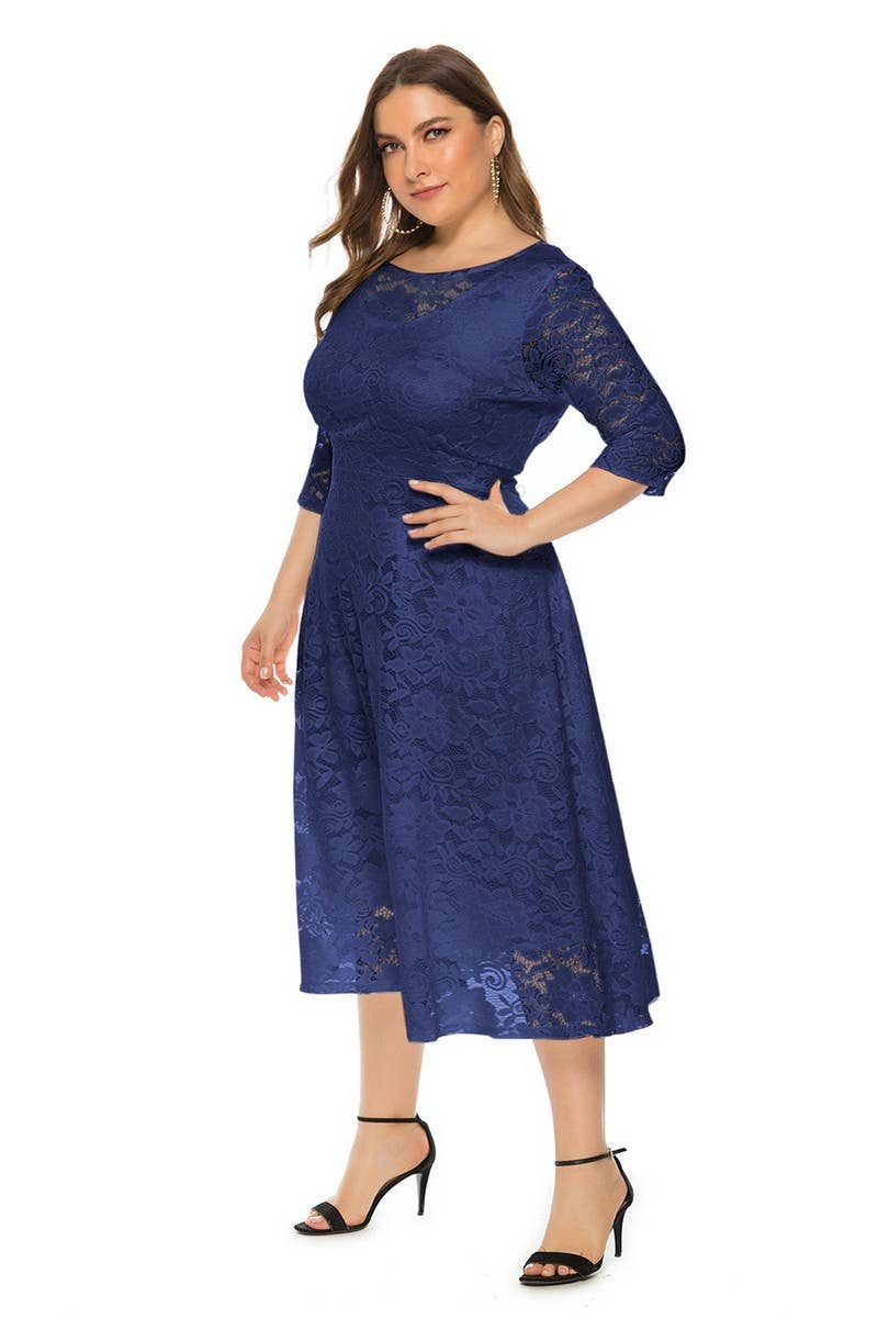 CWDMD3207_PLUS SIZE LACE POCKET EVENING GOWN DRESS
