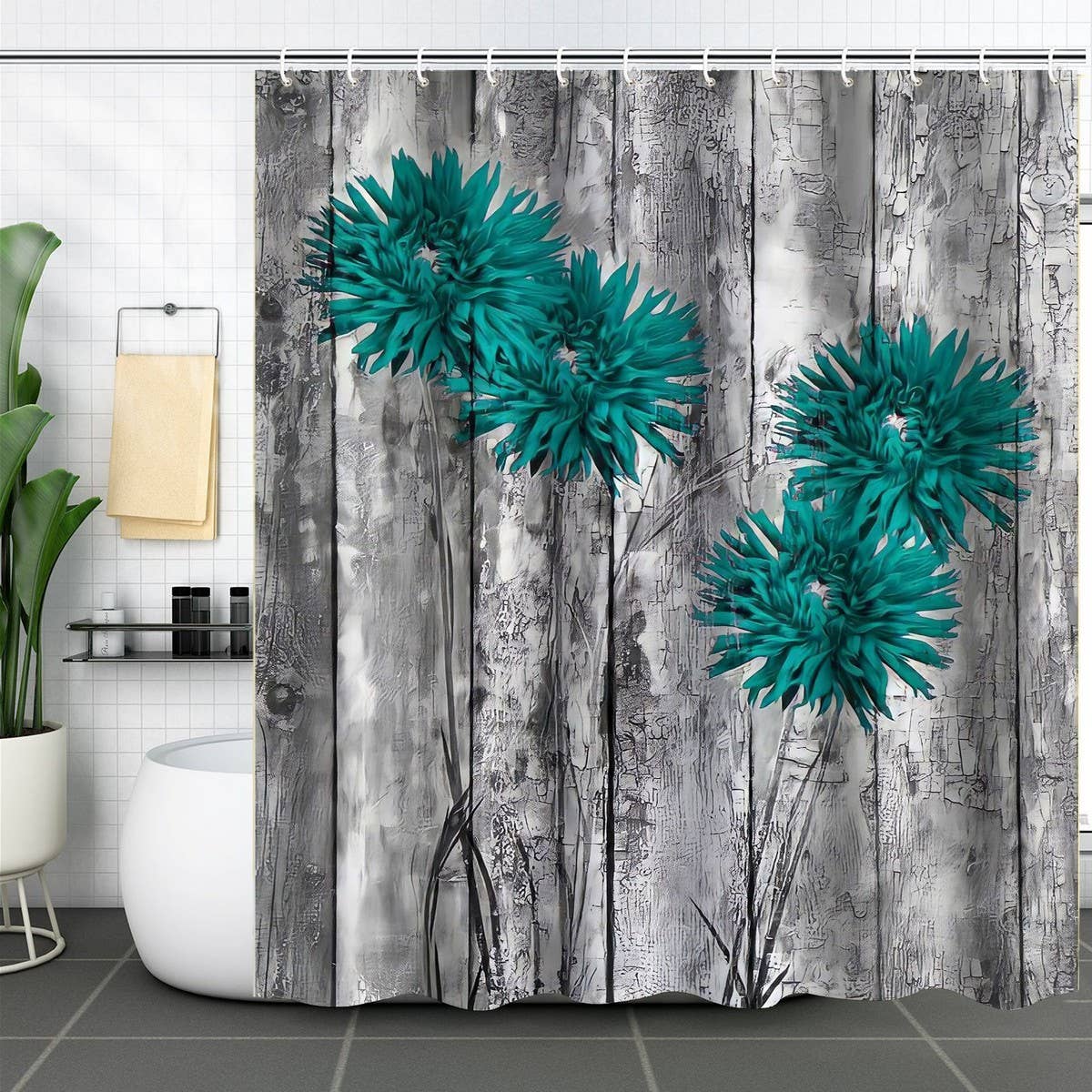 DANDELION FLOWER WATERPROOF SHOWER CURTAIN