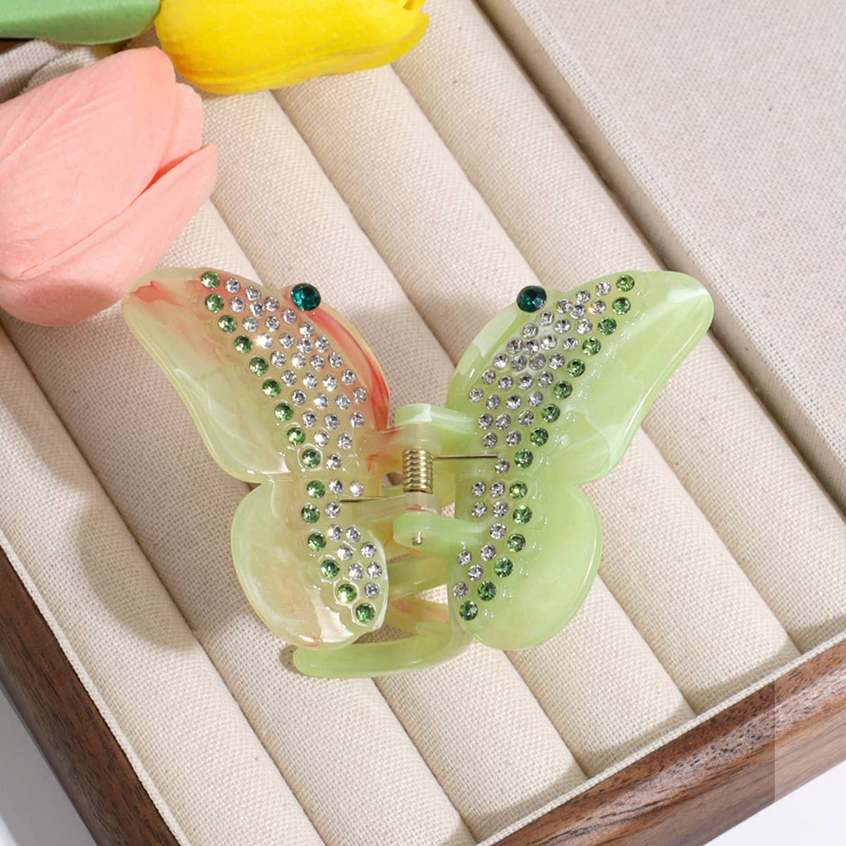 Elegant Butterfly Hair Claw, Gradient Rhinestone