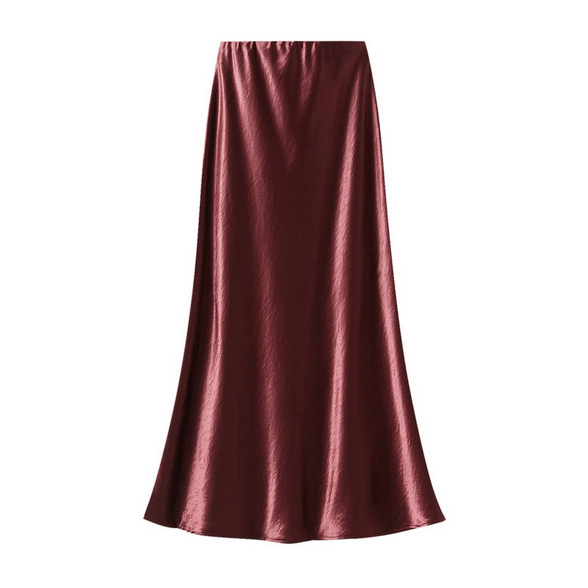 ELEGANT PLEATED SATIN FISHTAIL SKIRT