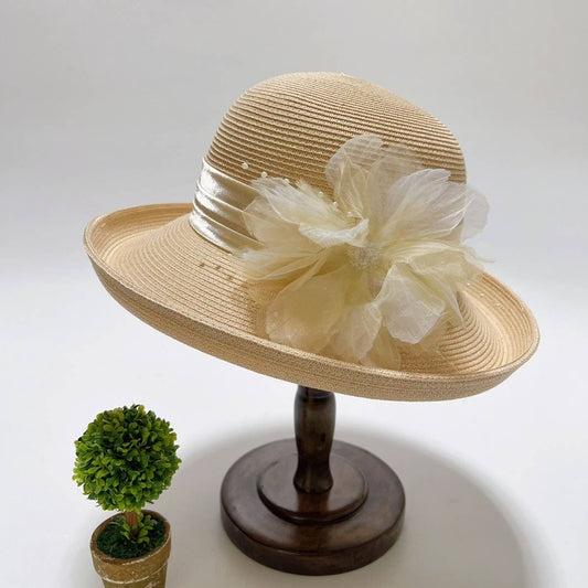 Summer Ice Linen 3D Flower Straw Hat_CWAH3569