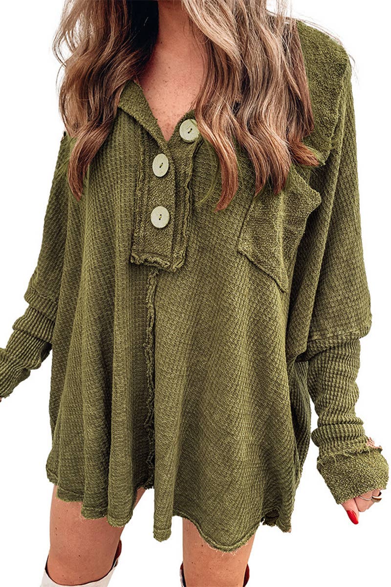 WOMEN'S LONG PULLOVER T-SHIRT WITH LOOSE LAPELS