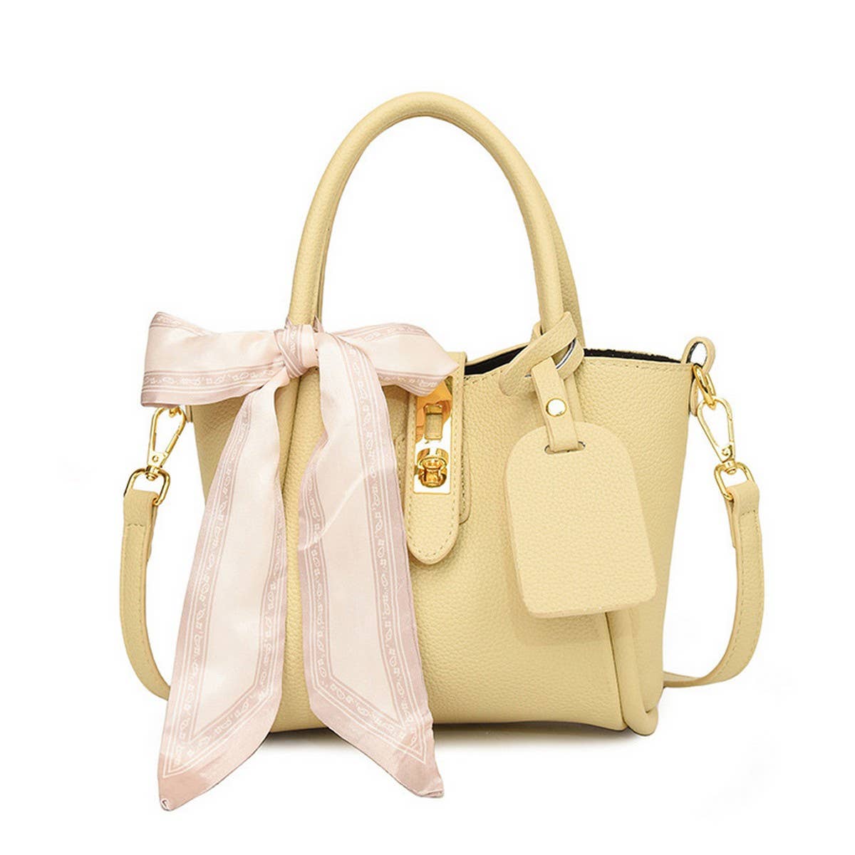 FASHIONABLE SILK SCARF BUCKET BAG_CWAB3333