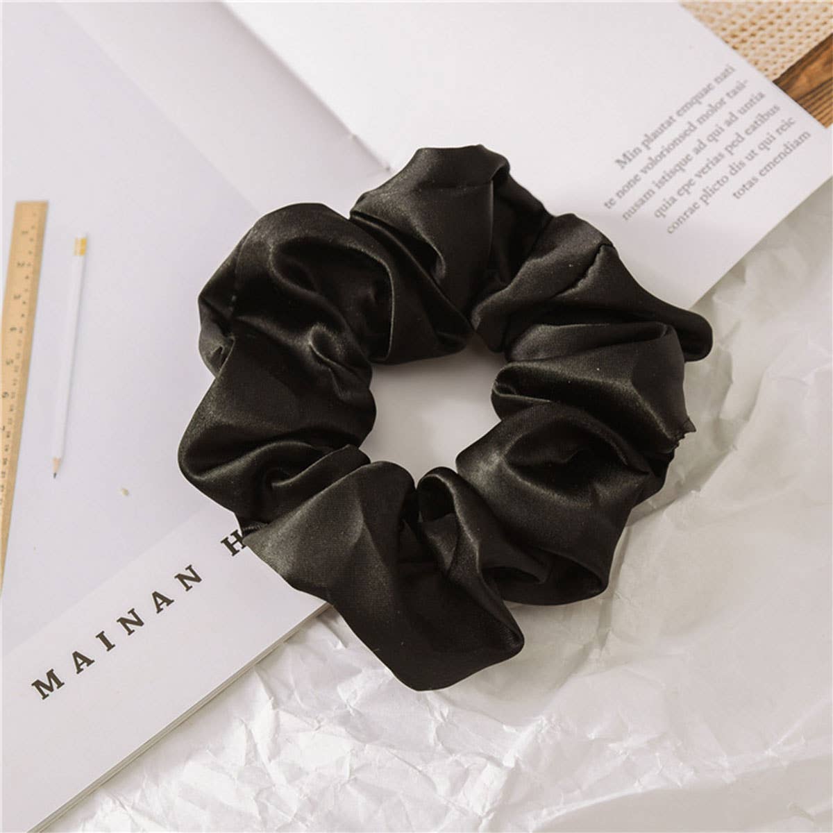 Satin Scrunchies Set for Women, Simple & Stylish_CWAHA0343