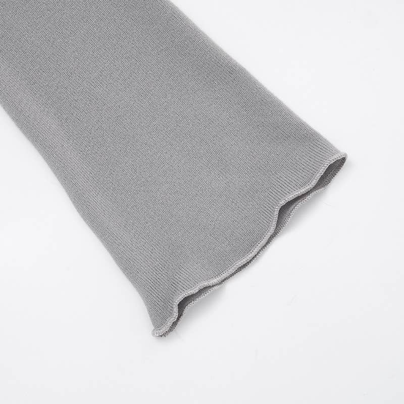 Solid-color round-neck button-decorated T-shirt