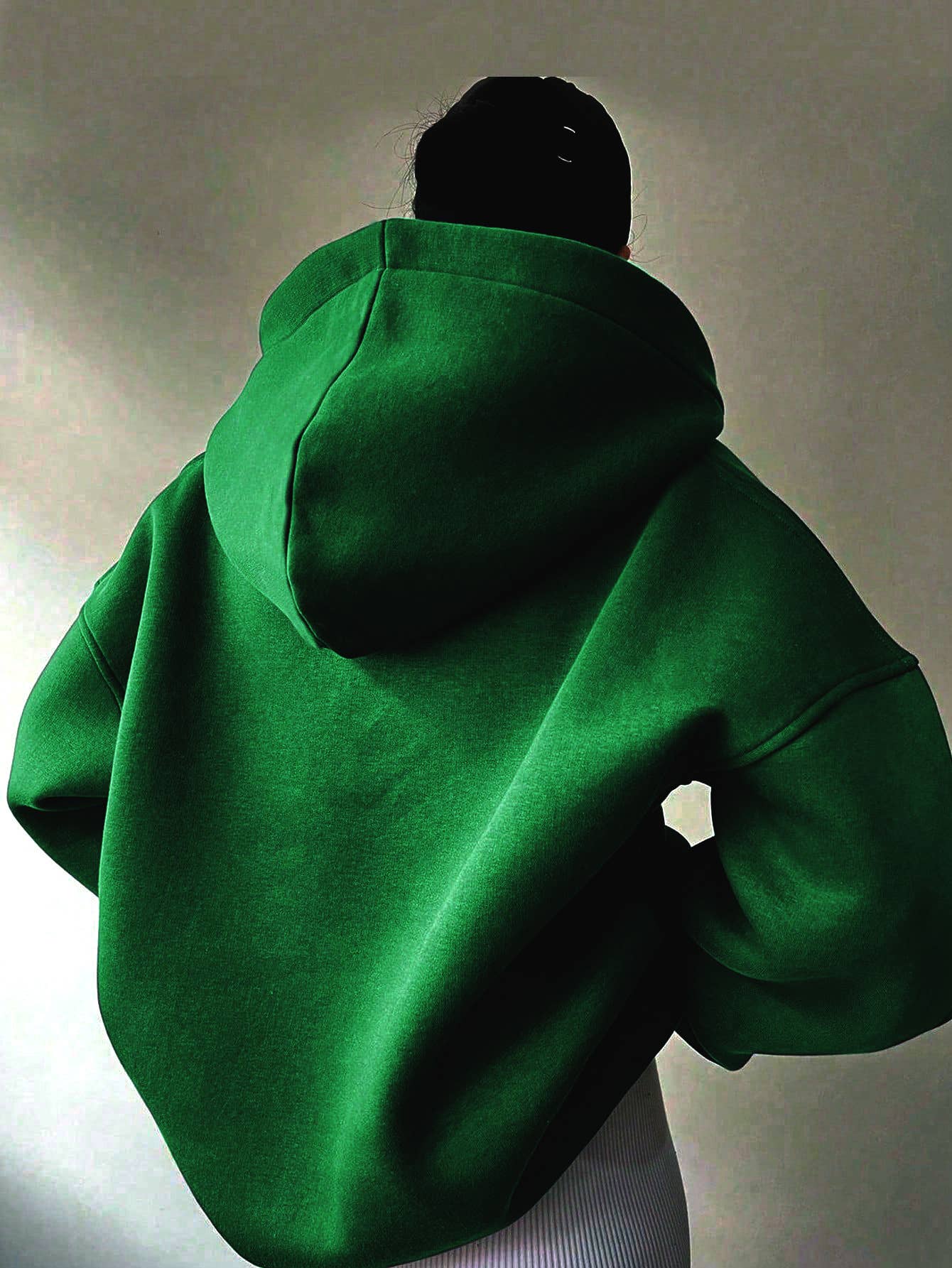 SOLID COLOR LONG SLEEVE LOOSE HOODED SWEATSHIRT