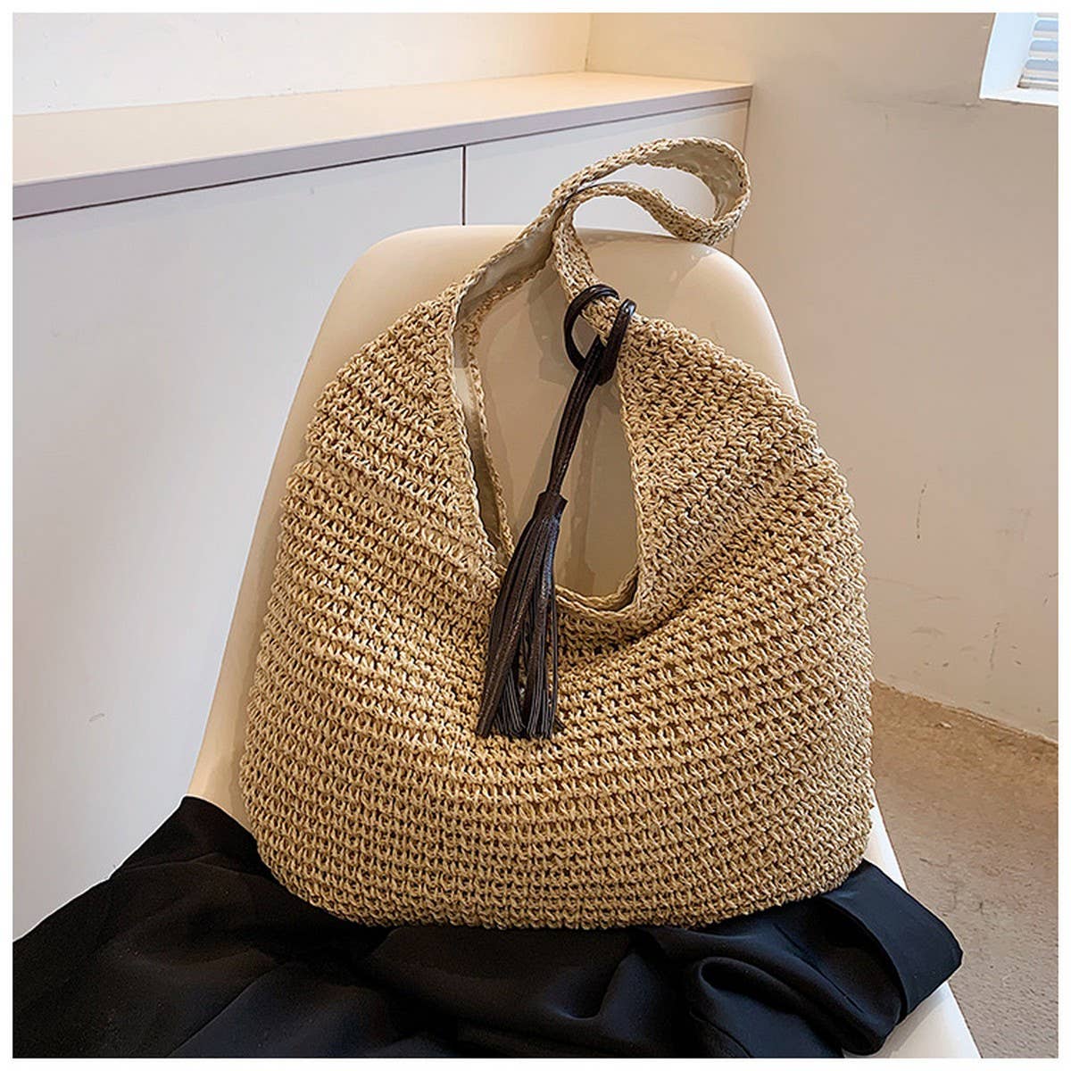 FASHIONABLE AND SIMPLE SHOULDER WOVEN BAG_CWAB2313