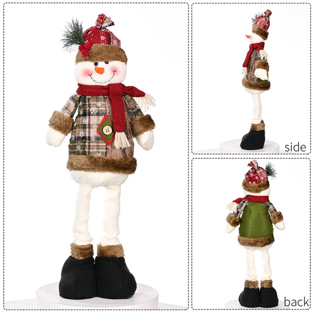 CWMM2993_SANTA CLAUS SNOWMAN DEER TELESCOPIC FIGURE