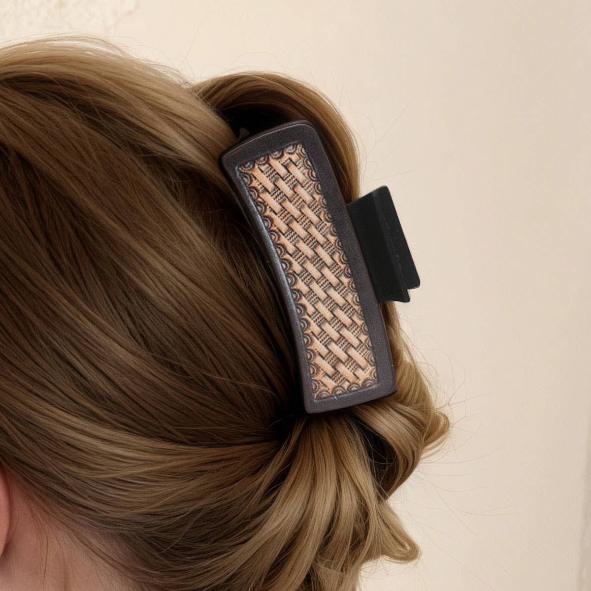 Sunflower PU Leather Hair Claw, Western Style