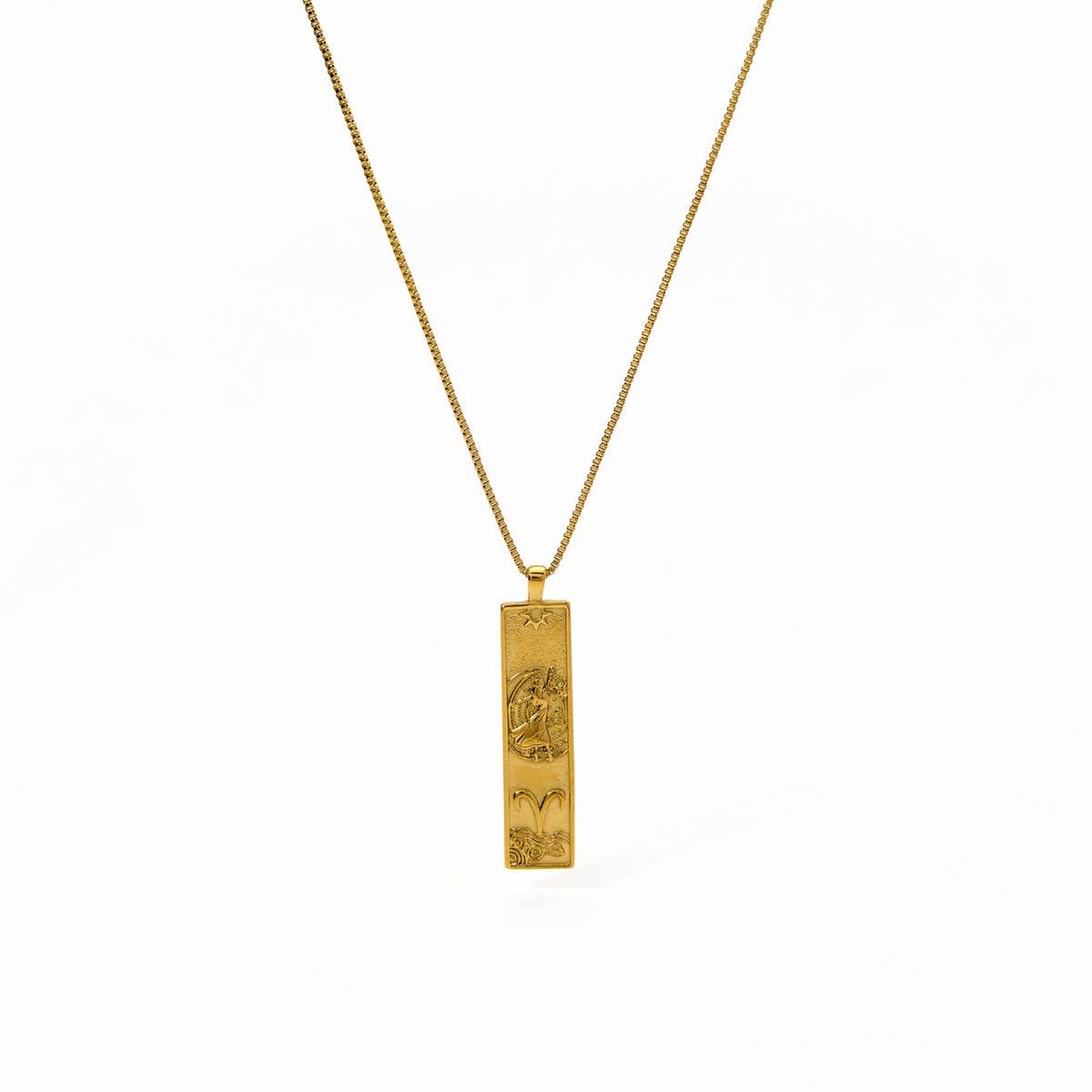 Zodiac Tag Necklace Stainless Steel Vintage Style_CWMM8868