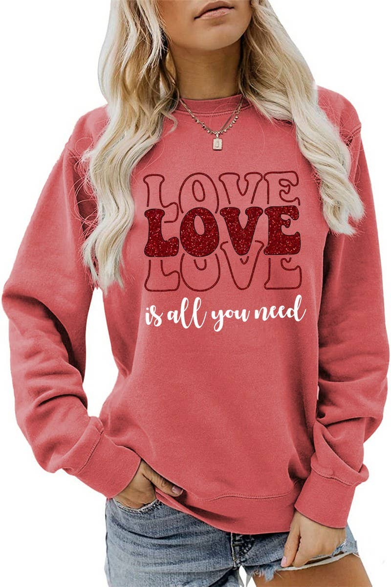 VALENTINE DAY LOVE PRINT PULLOVER_CWTSTL0996