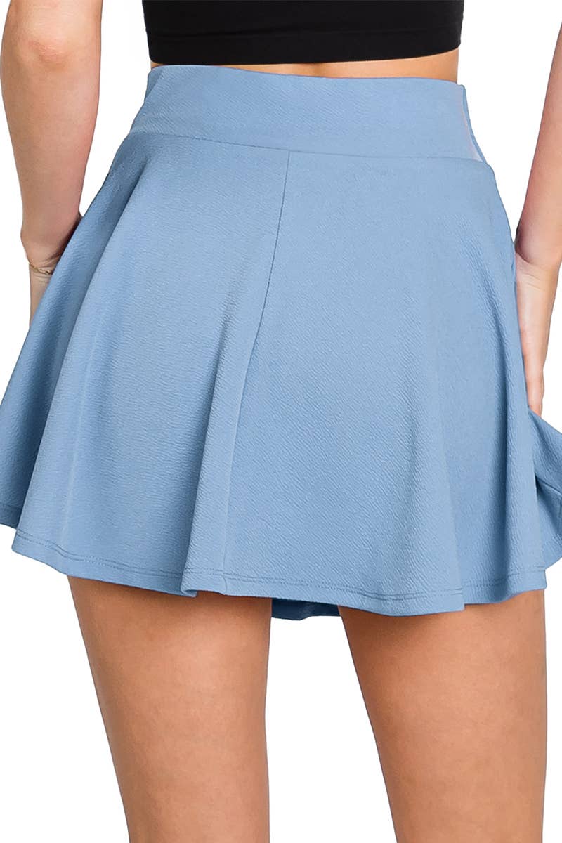 CWBSS105_High Waisted Skirt Mini A-Line Flared Skater Skirt