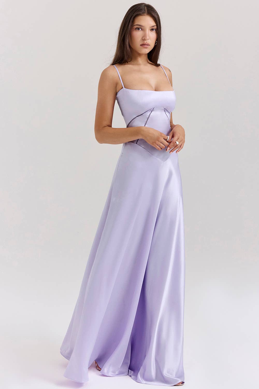 Sexy halter slim backless solid color long dress
