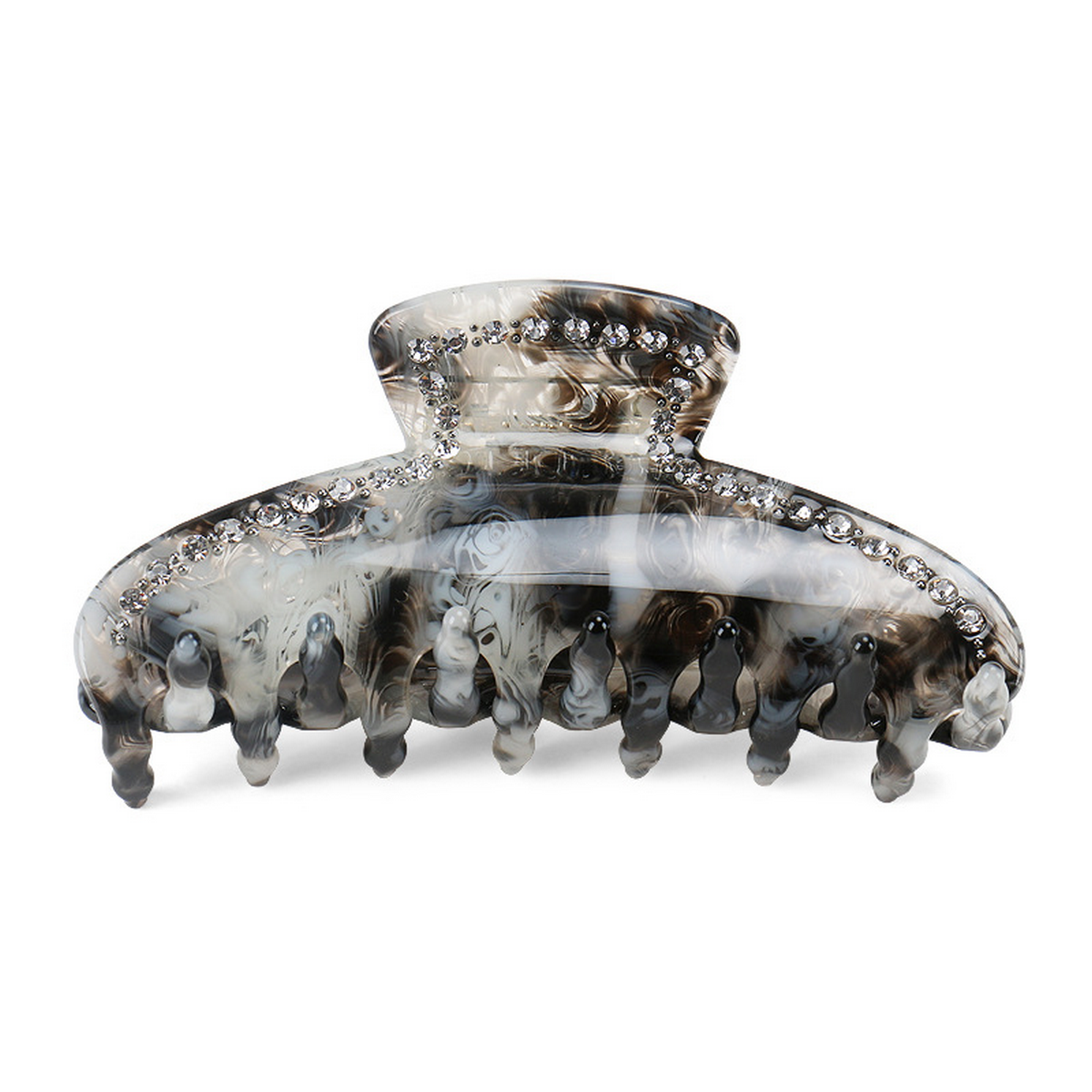 French Retro Hair Claw, Rhinestone Ponytail Clip