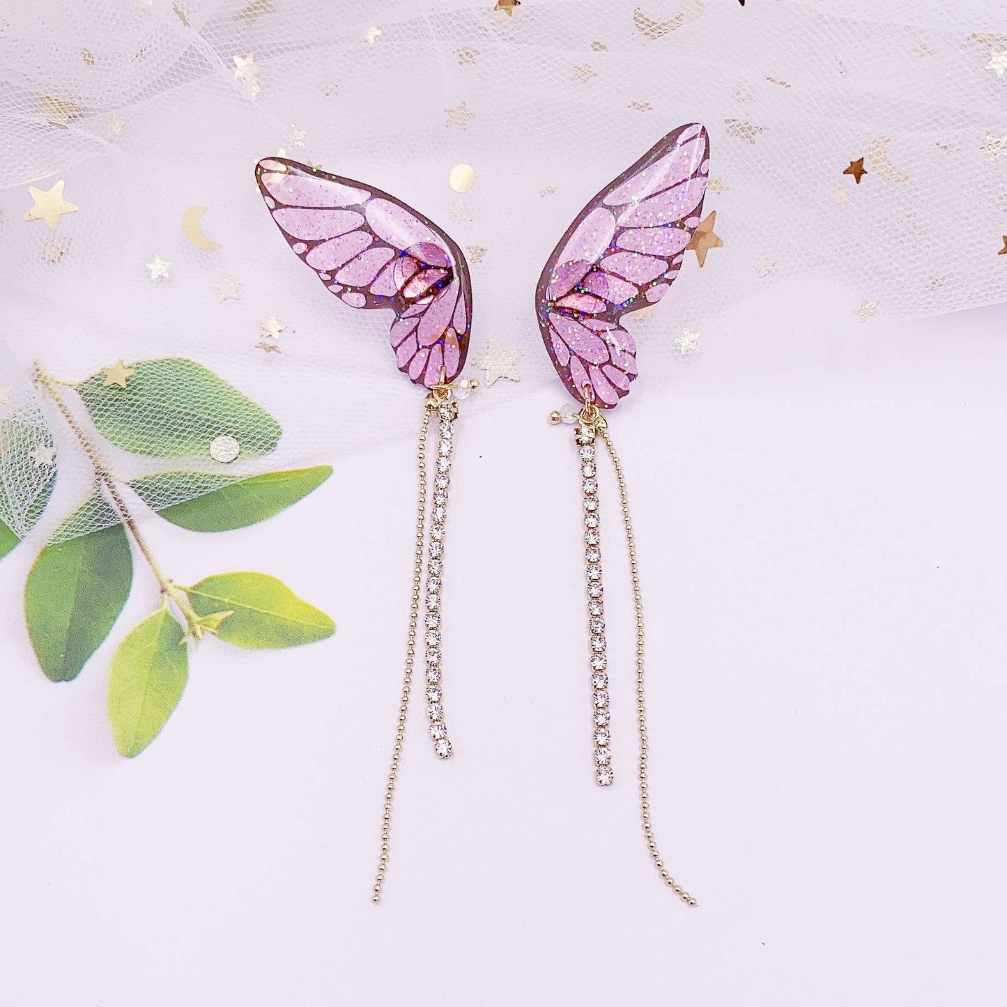 Personalized three-dimensional butterfly earrings