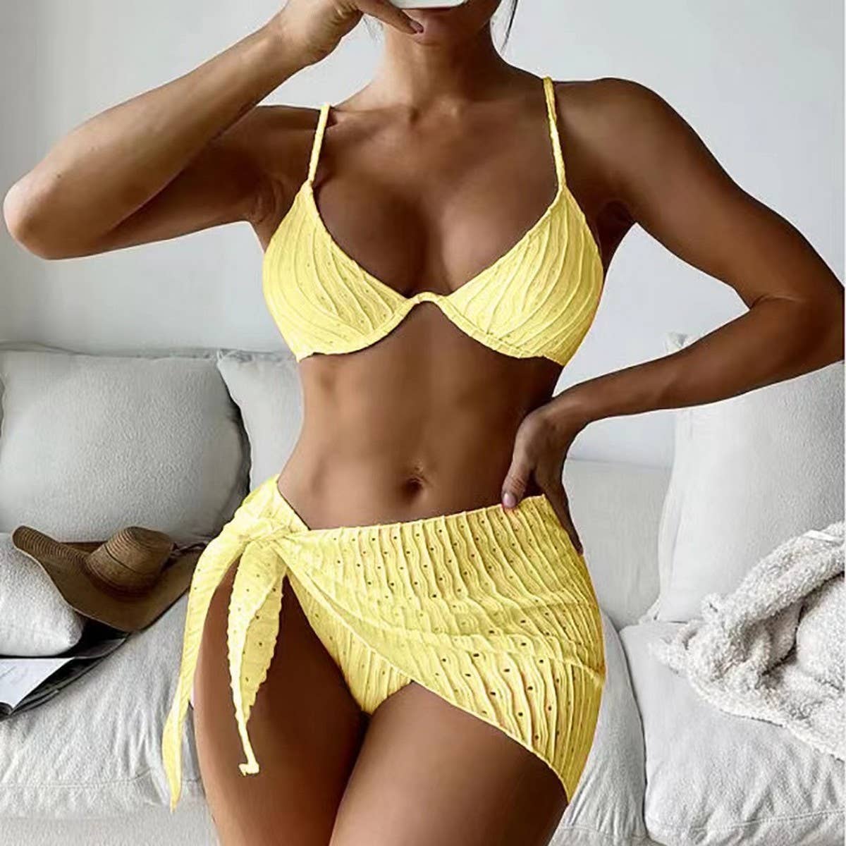Sexy Backless Bikini Swimwear for Women 3/Set ??