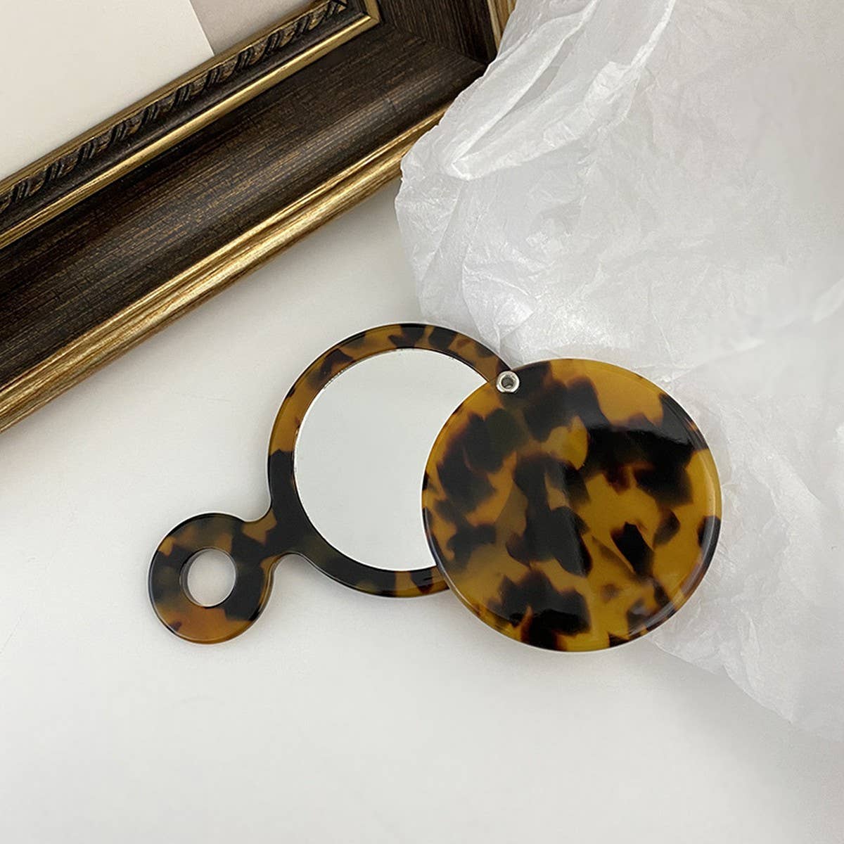 Portable Handheld Round Mirror, Cute Makeup Mirror_CWMM6387