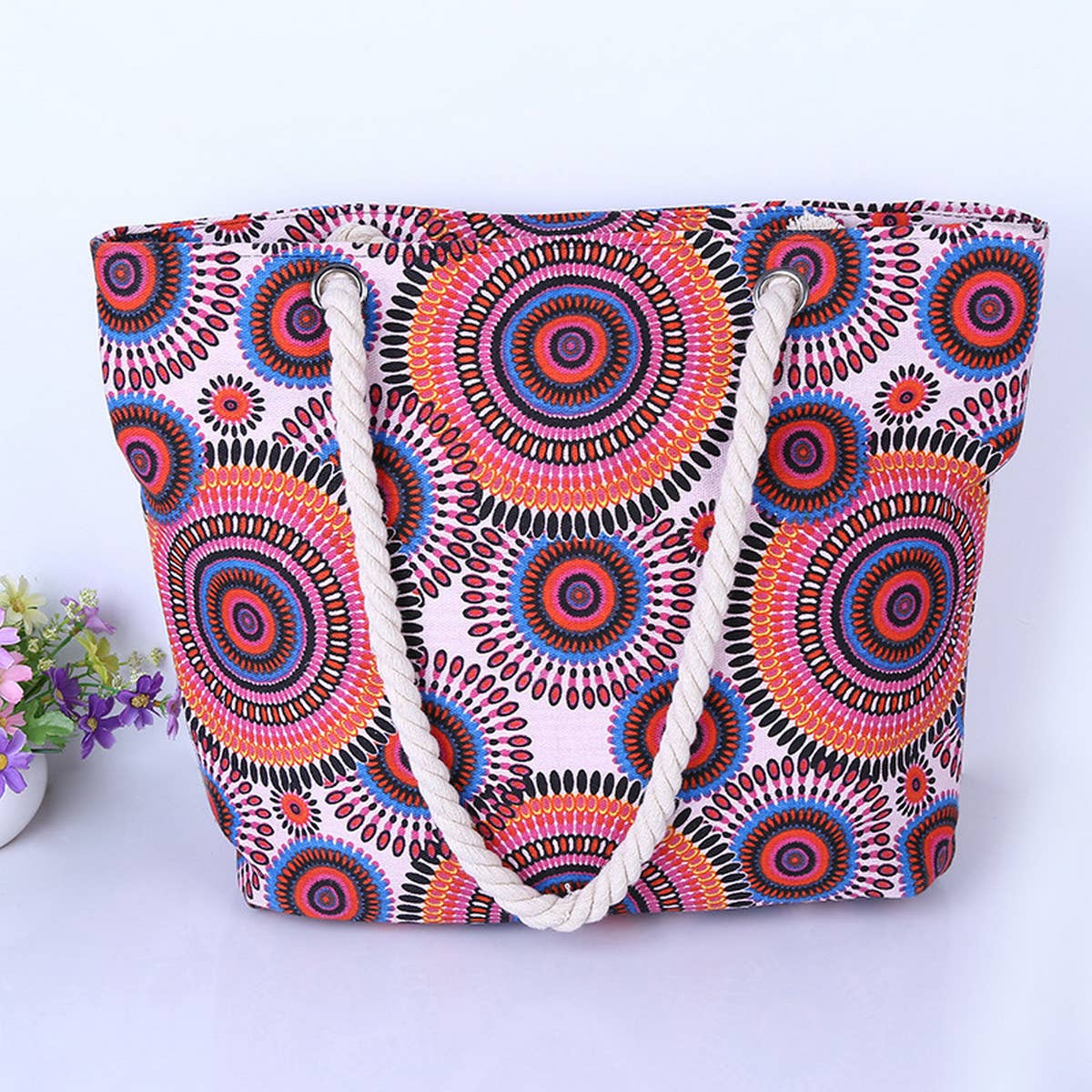 GEOMETRIC HOOP PRINT SHOULDER BAG_CUAB0235