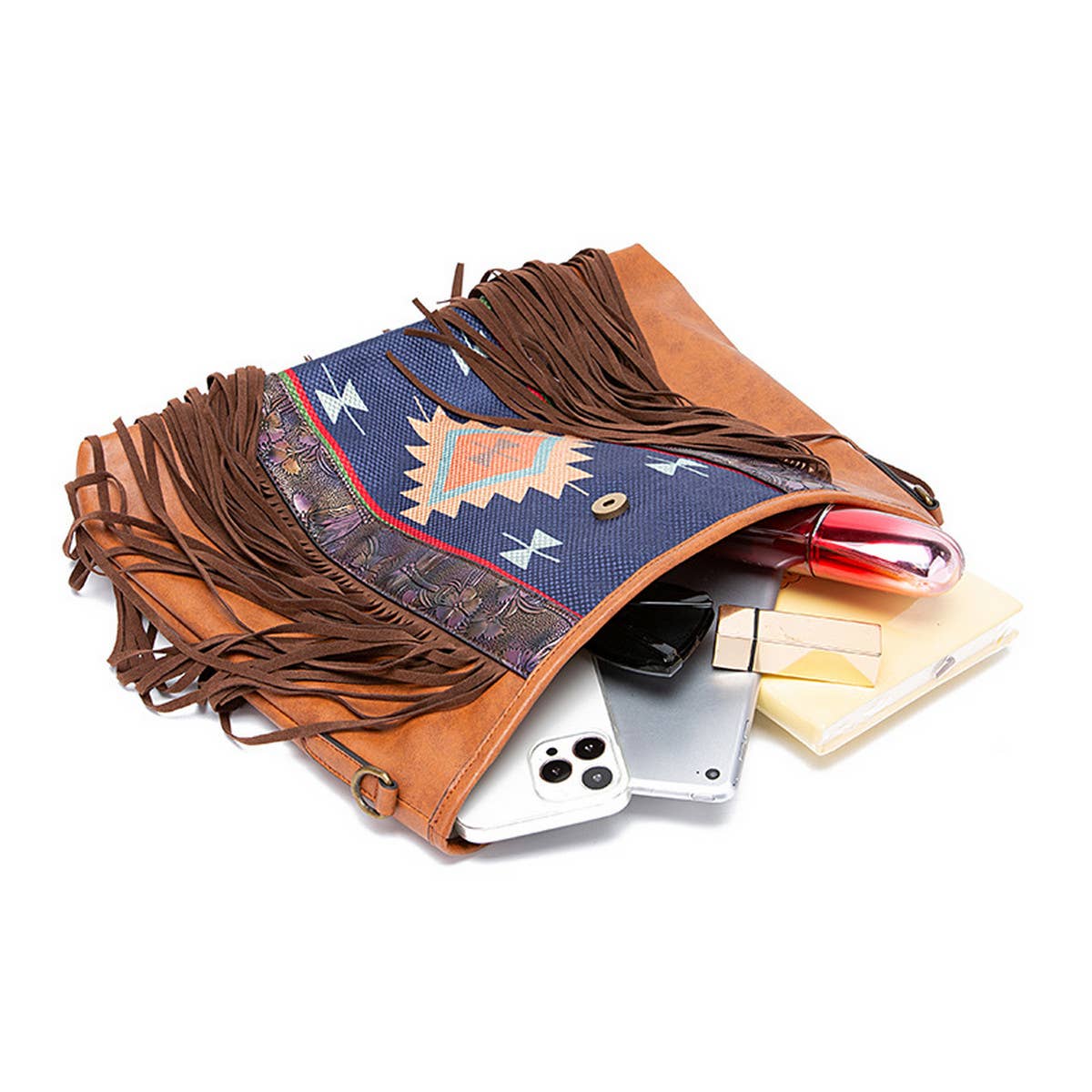 BOHEMIAN HAND-WOVEN FLOWING BEARD SHOULDER BAG_CWAB2579