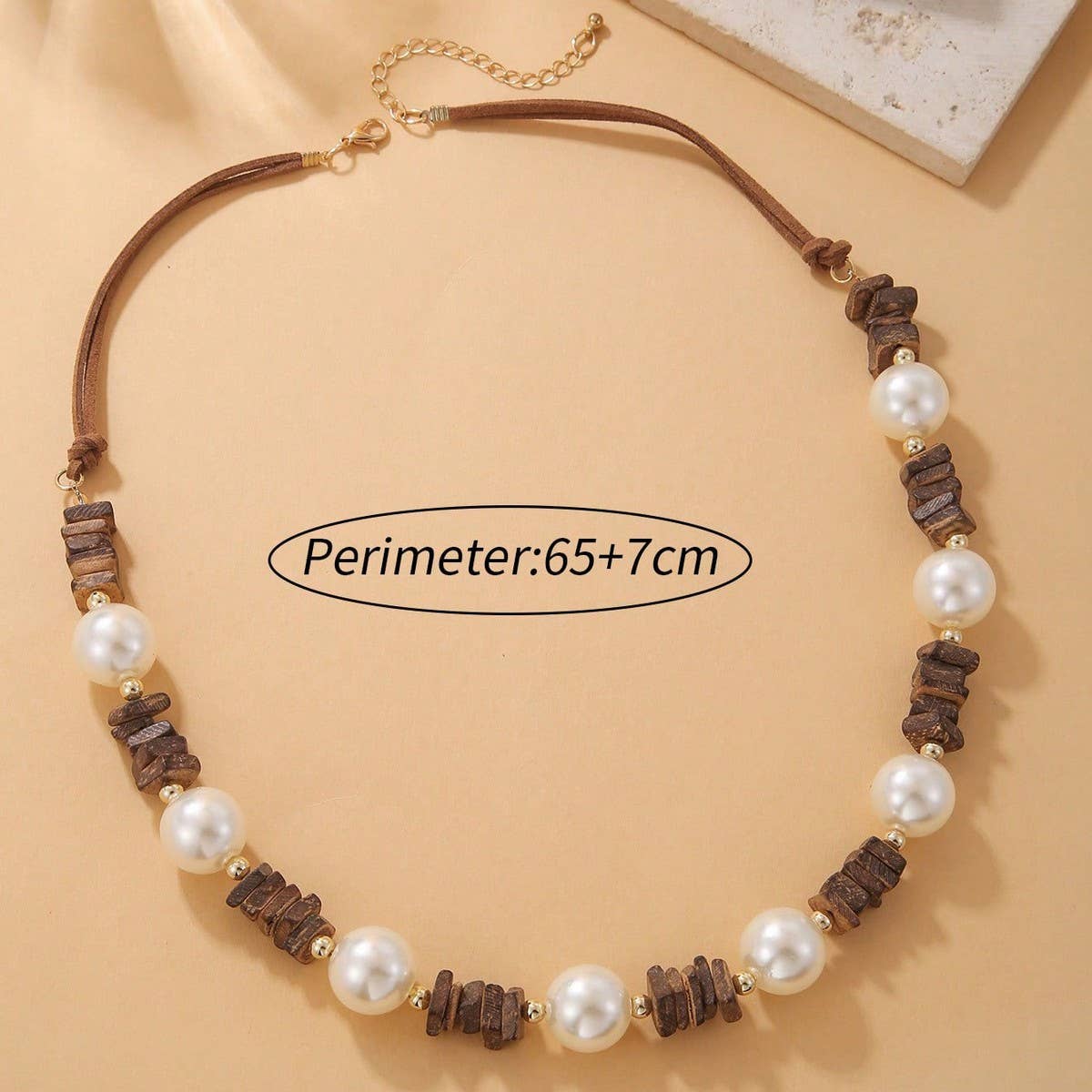 RETRO FASHION BROWN SQUARE COCONUT SHELL NECKLACE_CWAJE1578