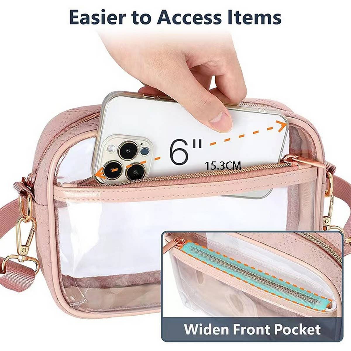 TRANSPARENT WAIST BAG DETACHABLE CROSSBODY BAG_CWAB1310